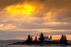 Dramatic Sunset Over Old Pumpkin Island Light in Maine